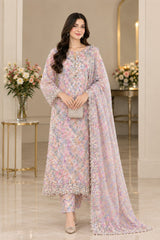 Imported Net Cut Dana Unstitched Dress