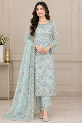 Mint Blossom – Pastel Floral Embroidered 2-Piece Suit